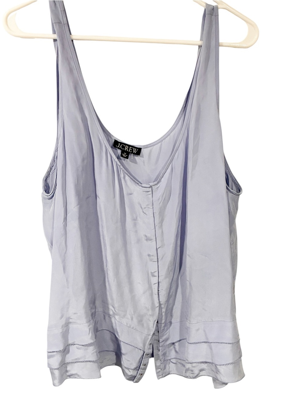 J. Crew Plus Size Light Blue Ruffle Trim Hook Closure Sleeveless Tank Top 3X